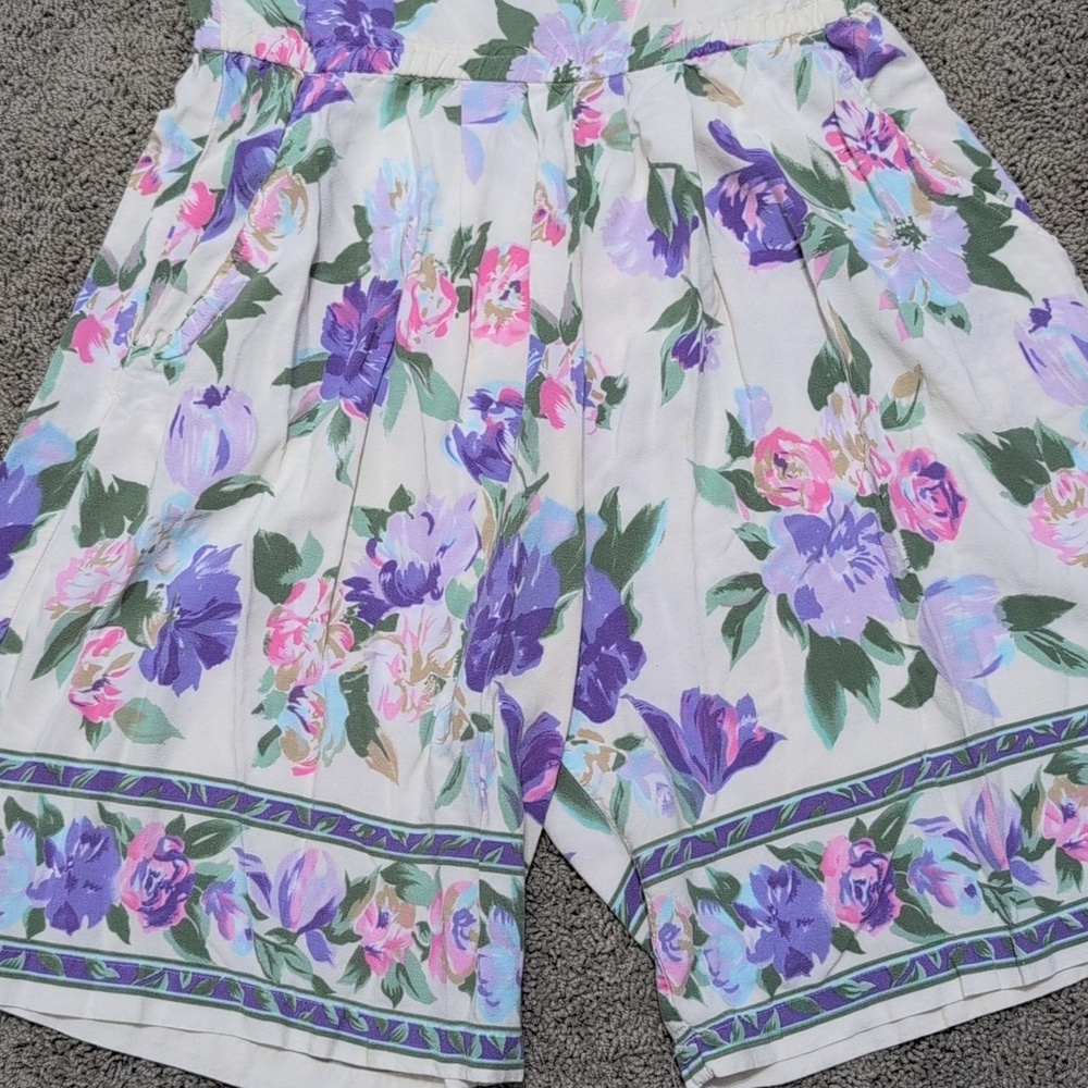 Vintage Ellen Ashley Romper Floral Rayon Women's Small - Picture 3 of 12